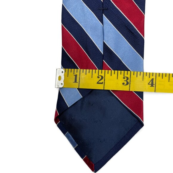 Nautica Silk Tie Vintage Striped Red Blue Repp Regimental - Picture 5 of 6
